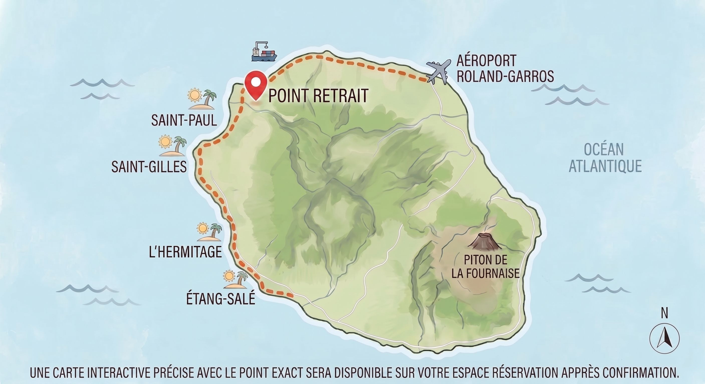 Carte du point de retrait PlageRéunion à La Possession